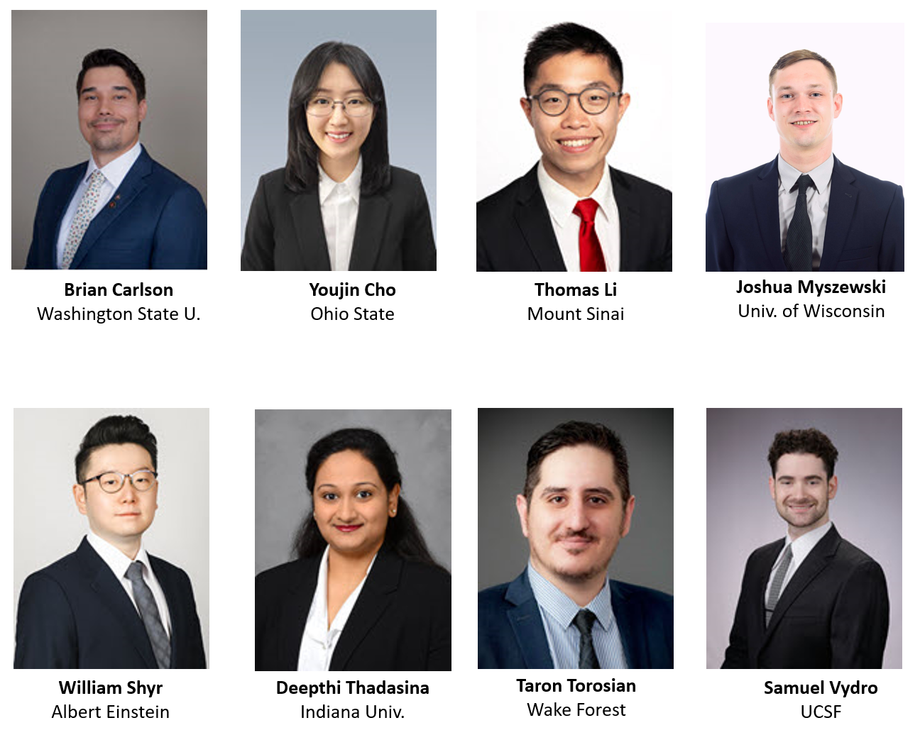 General Surgery Preliminary Interns -     Brian Carlson, Youjin Cho, Thomas Li, Joshua Myszewski, William Shyr, Deepthi Thadasina, Taron Torosian, Samuel Vydro